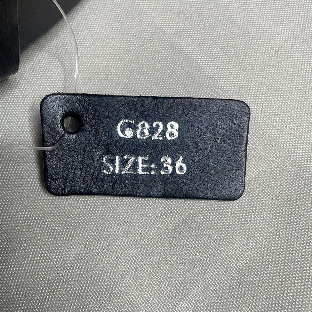 Black Leather Belt with Silver Buckle - Picture 3 of 5